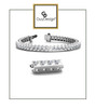 *4AZ 9 inch Men's North Star Diamond Geometric Bracelet, Natural Precise Cut 22 Carat Diamonds, 14k White Gold, Each Round-Cut Diamond is 1/2 of a Carat.
